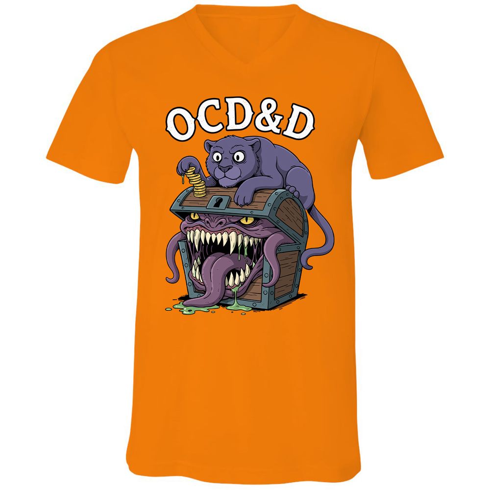 OCD&D Unisex V-Neck T-Shirt - Orange - 11