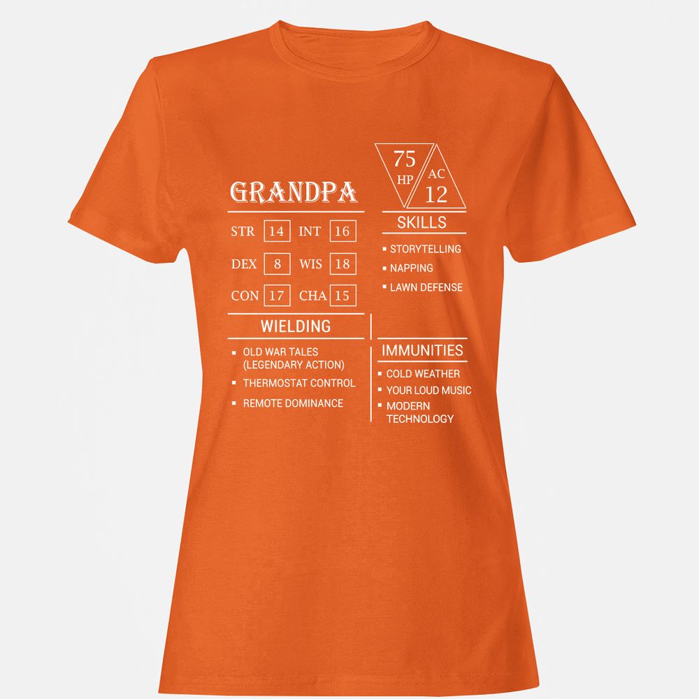 Grandpa Stats Women's T-Shirt - Orange - 11