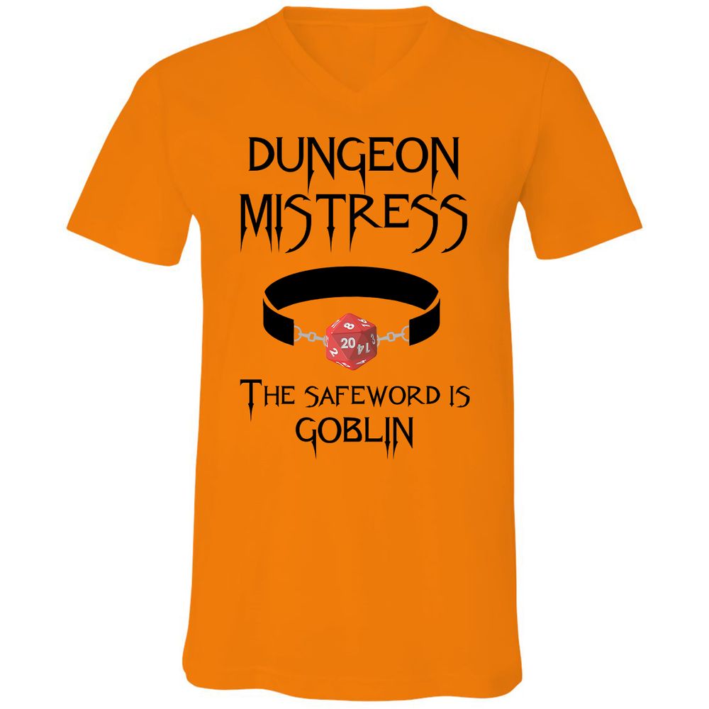 Dungeon Mistress Unisex V-Neck T-Shirt - Orange - 11