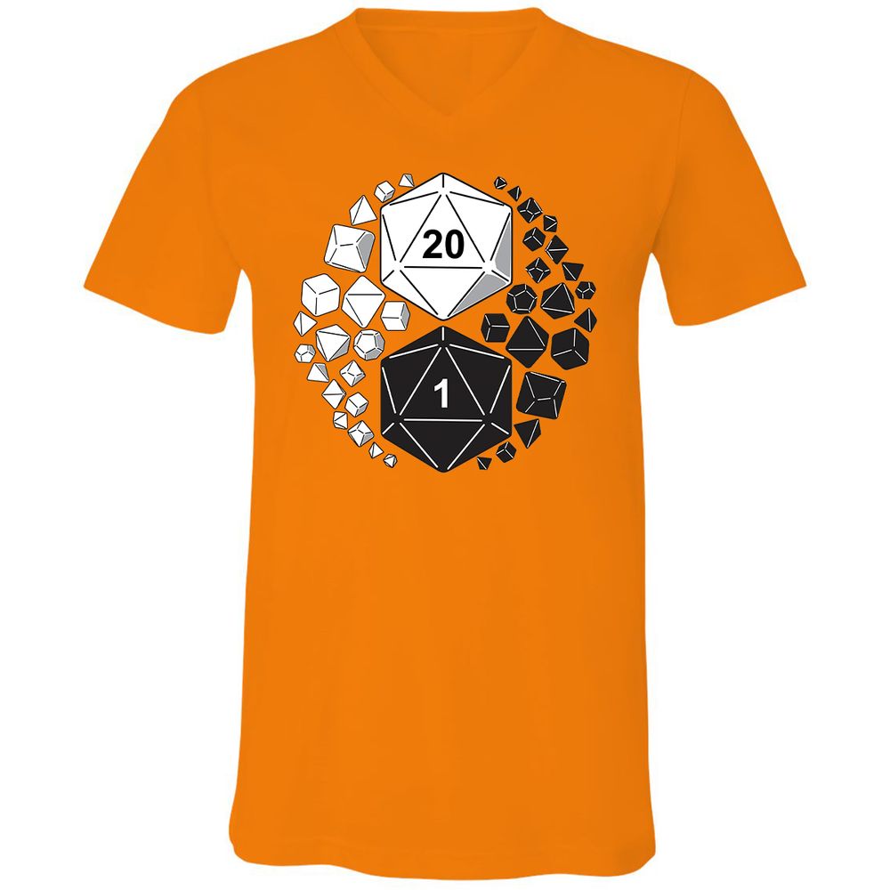 Gaming Yin Yang Unisex V-Neck T-Shirt - Orange - 11