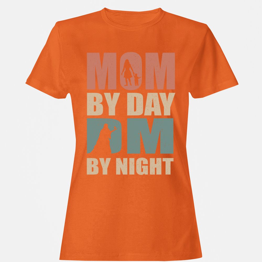 Mom By Day DM By Night Women's T-Shirt - Orange - 11