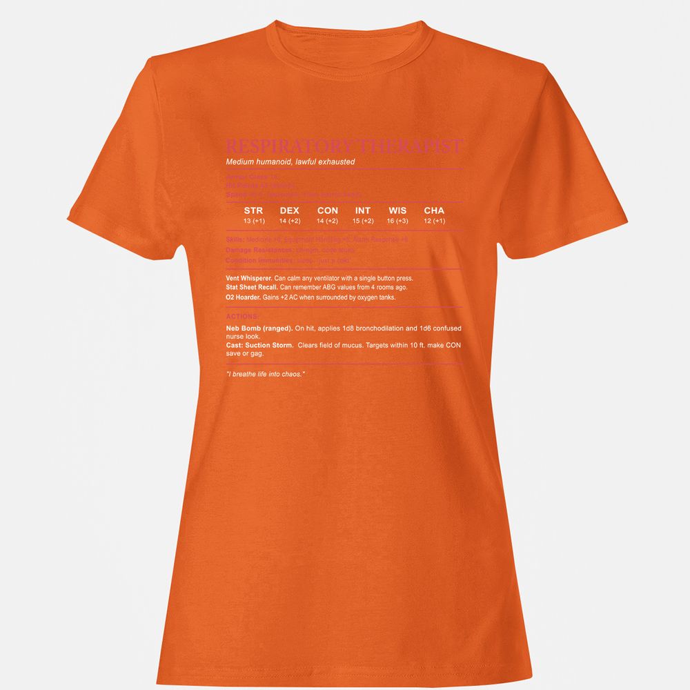 Respiratory Therapist Women's T-Shirt - Orange - 11