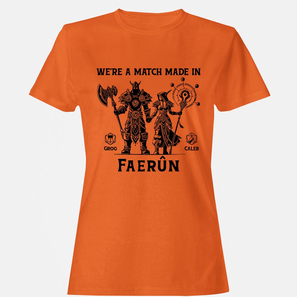 Custom DnD Class Couple Women's T-Shirt - Orange - 11