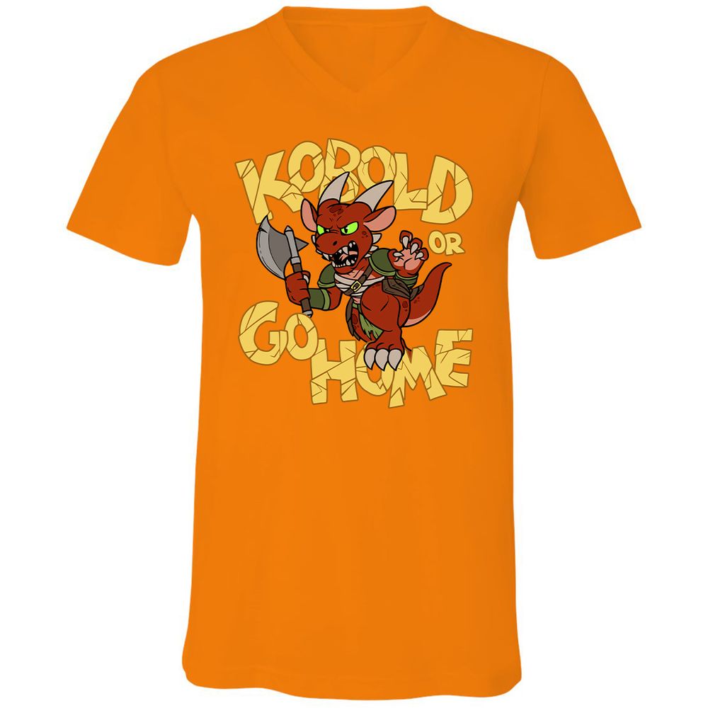 Kobold Or Go Home Unisex V-Neck T-Shirt - Orange - 11