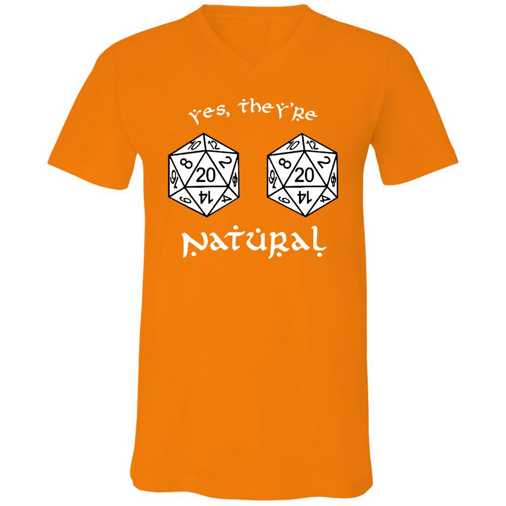 They Are Natural Unisex V-Neck T-Shirt - Orange - 11