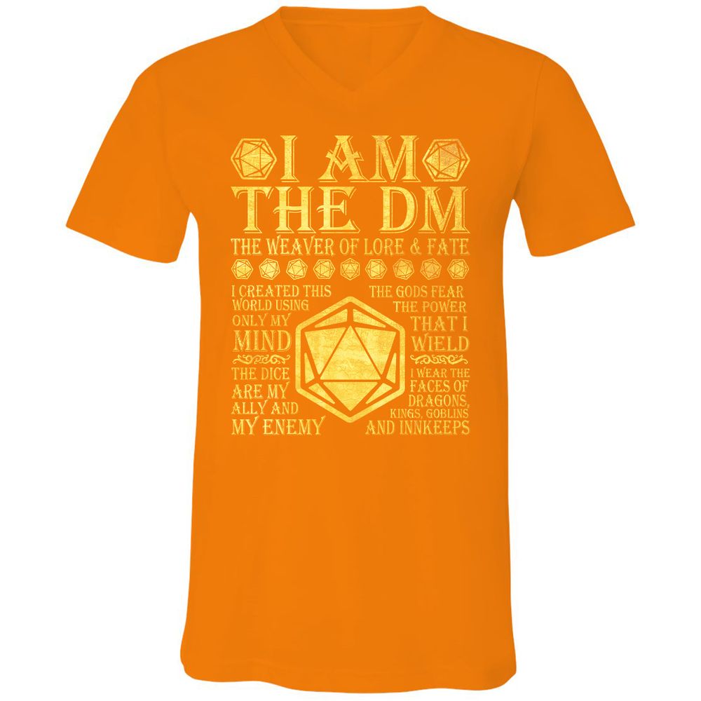 I Am The DM Unisex V-Neck T-Shirt - Orange - 11