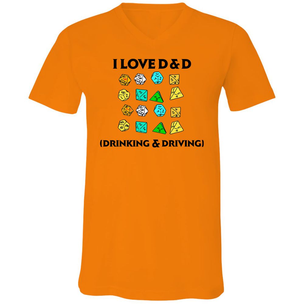 Drinking & Driving Unisex V-Neck T-Shirt - Orange - 11