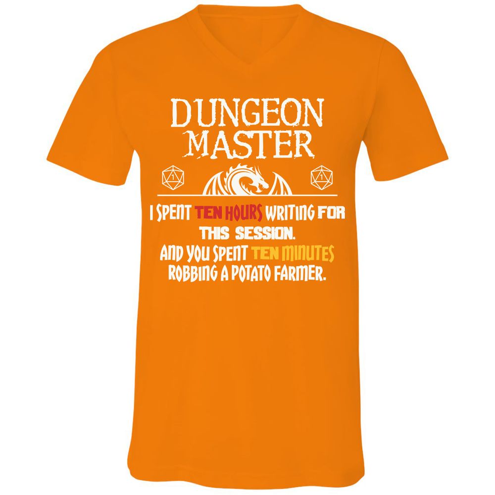 Dungeon Master Chaos Meme Unisex V-Neck T-Shirt - Orange - 11