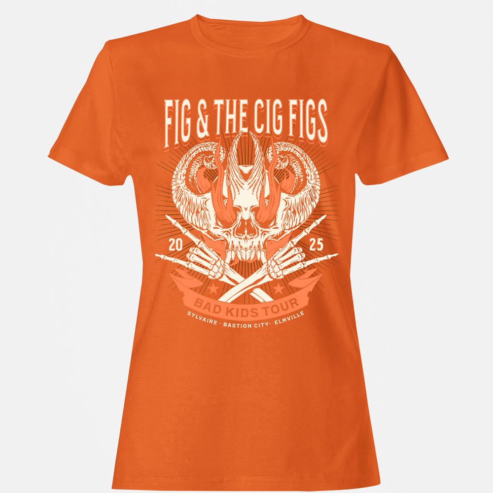 Fig and the Cig Figs, Dimension 20 Women's T-Shirt - Orange - 11