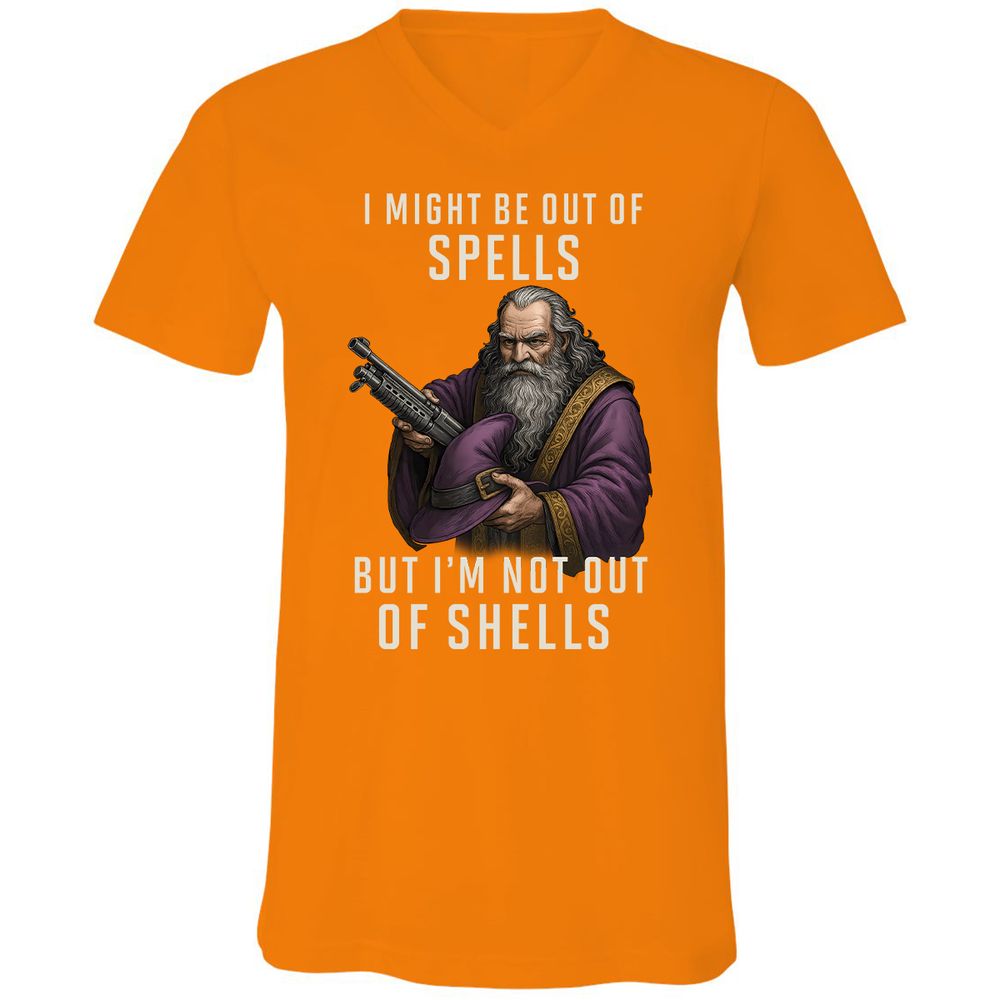 Not Out Of Shells Unisex V-Neck T-Shirt - Orange - 11