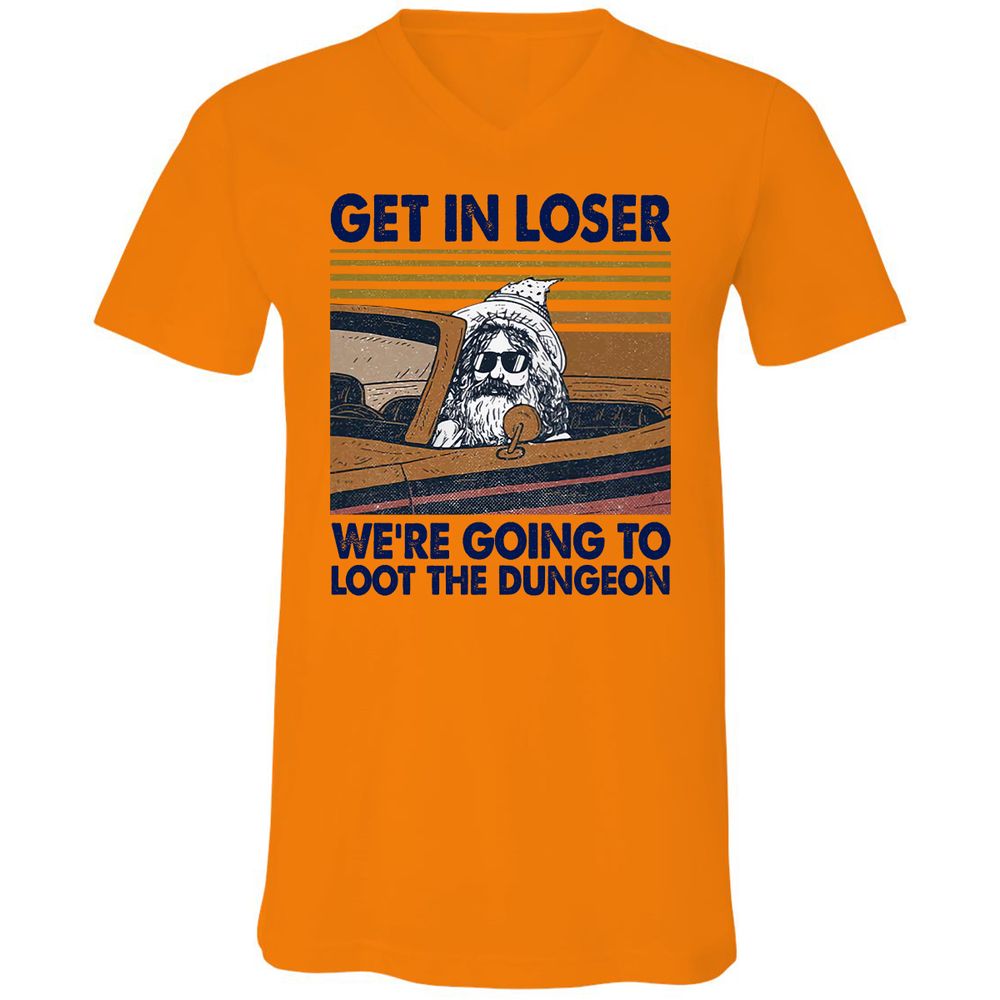 We're Going To Loot The Dragon Unisex V-Neck T-Shirt - Orange - 11