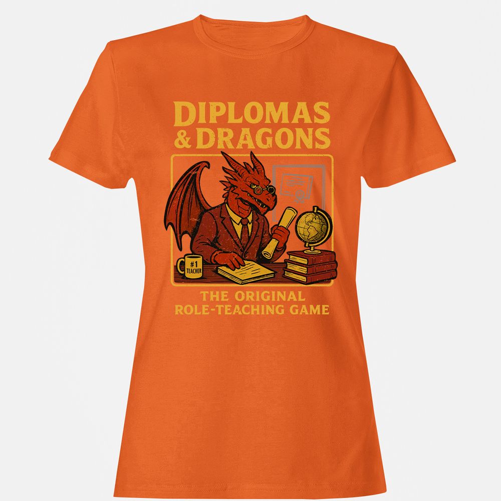 Diplomas & Dragons Women's T-Shirt - Orange - 11