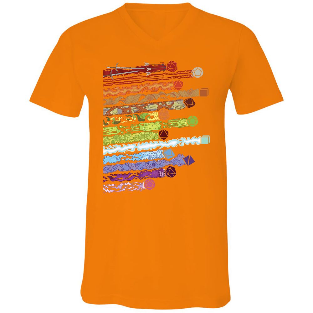 Damage Dices Unisex V-Neck T-Shirt - Orange - 11