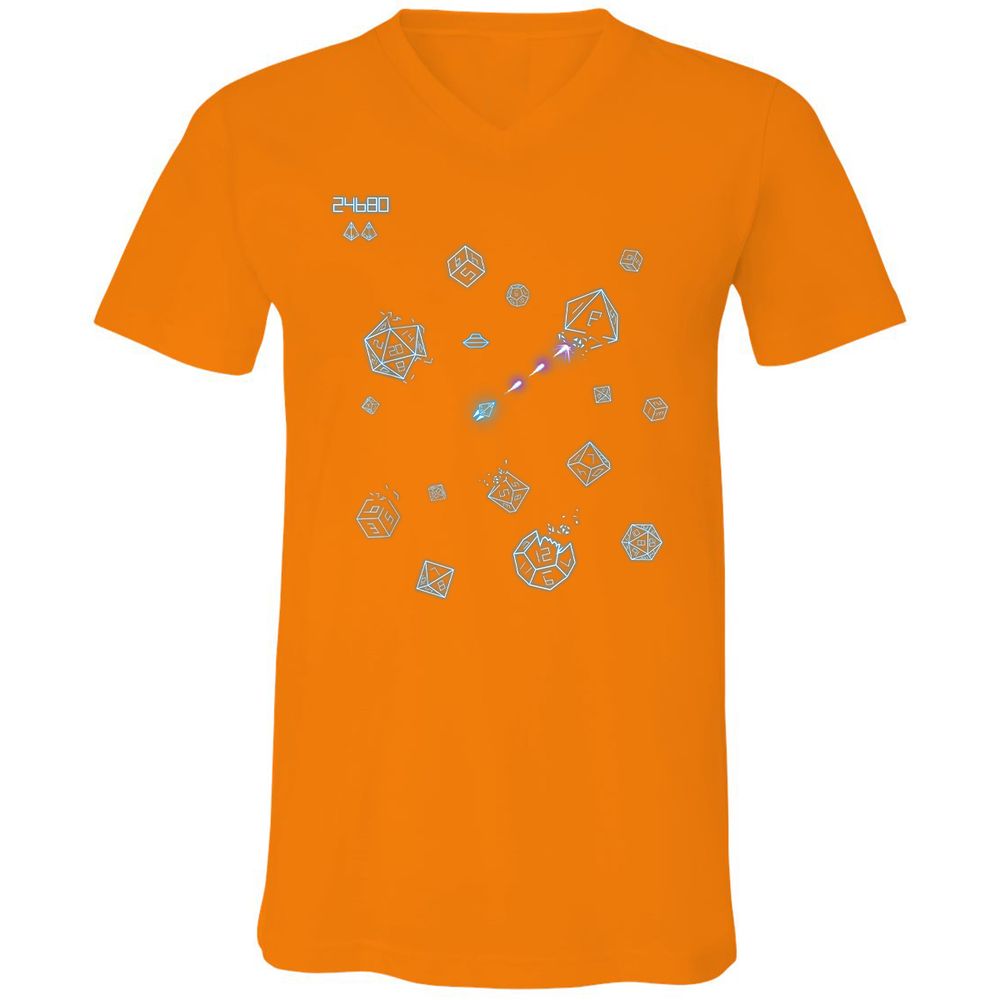 The Dices Game Unisex V-Neck T-Shirt - Orange - 11