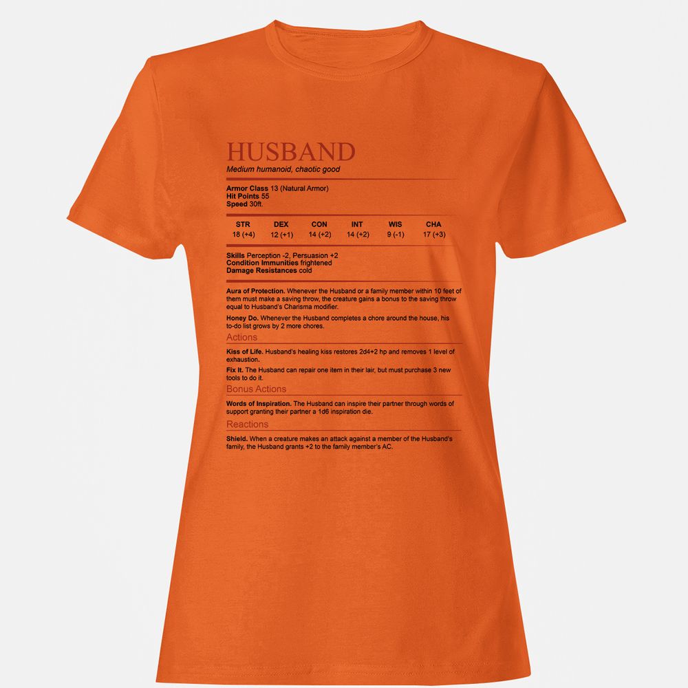 Husband White Women's T-Shirt - Orange - 11
