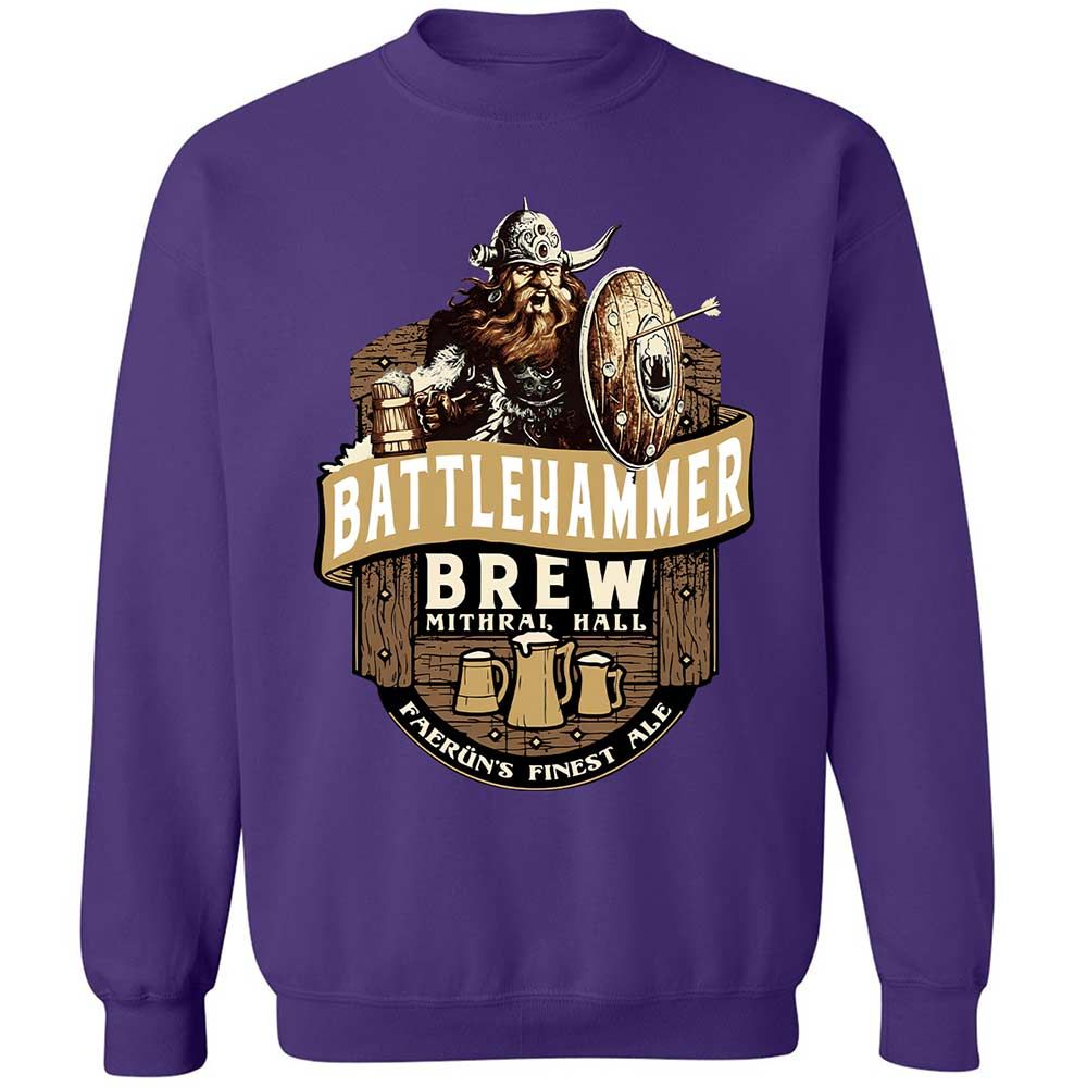 Battlehammer Brew Classic Unisex Sweatshirt - Purple - 11