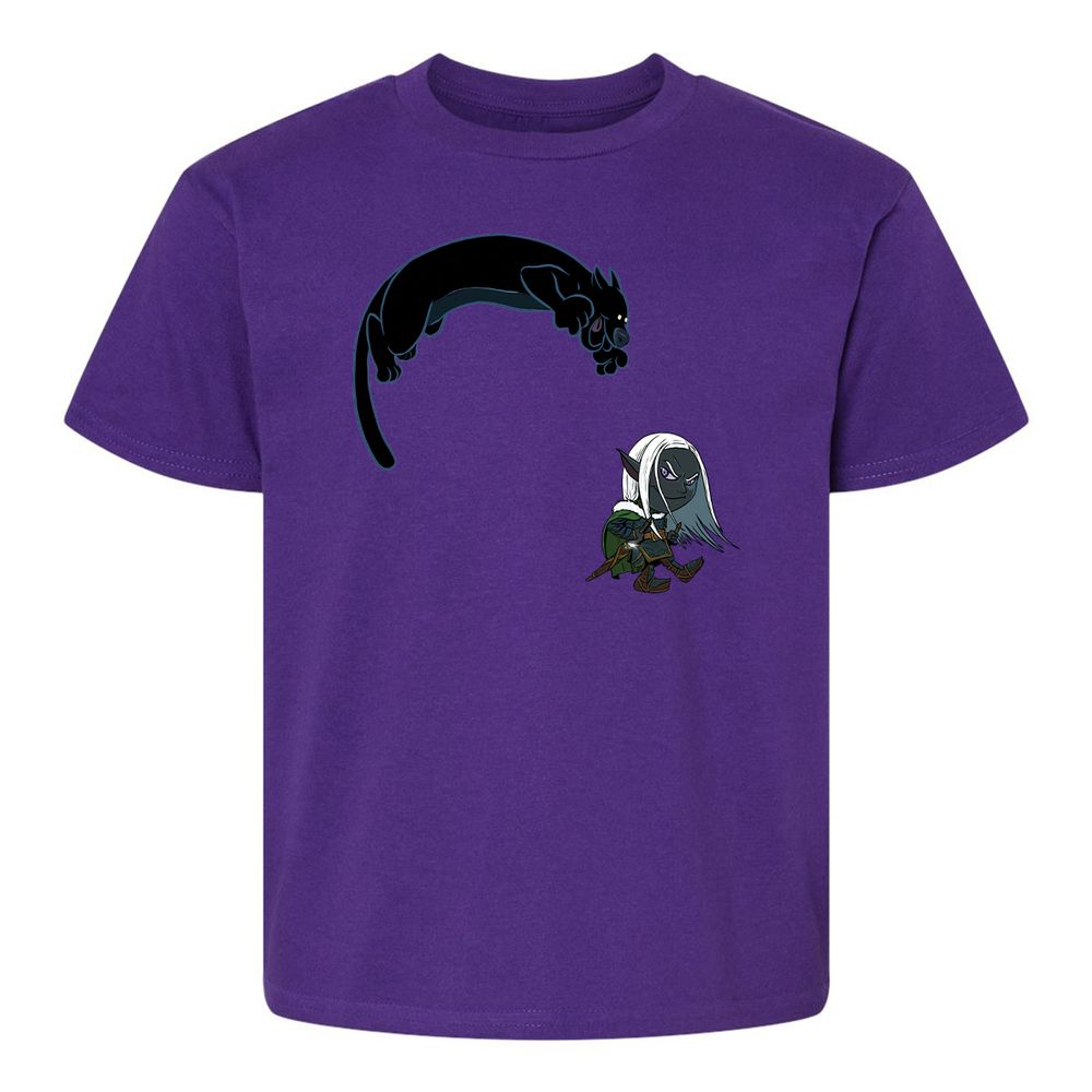 Drizzt and Guenhwyvar Kids T-Shirt - Purple - 11