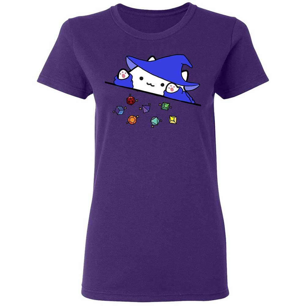Cat Throws Dices Women's T-Shirt - Purple - 11