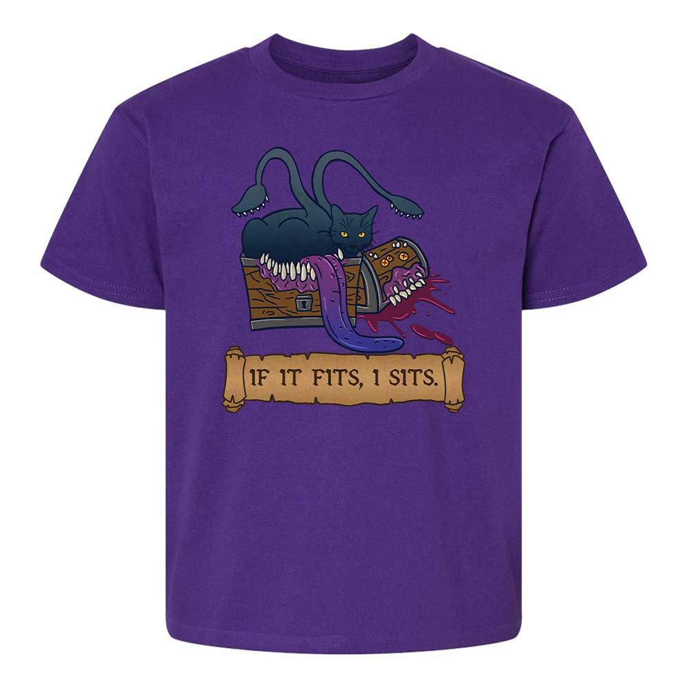 If It Fits I Sits Kids T-Shirt - Purple - 11