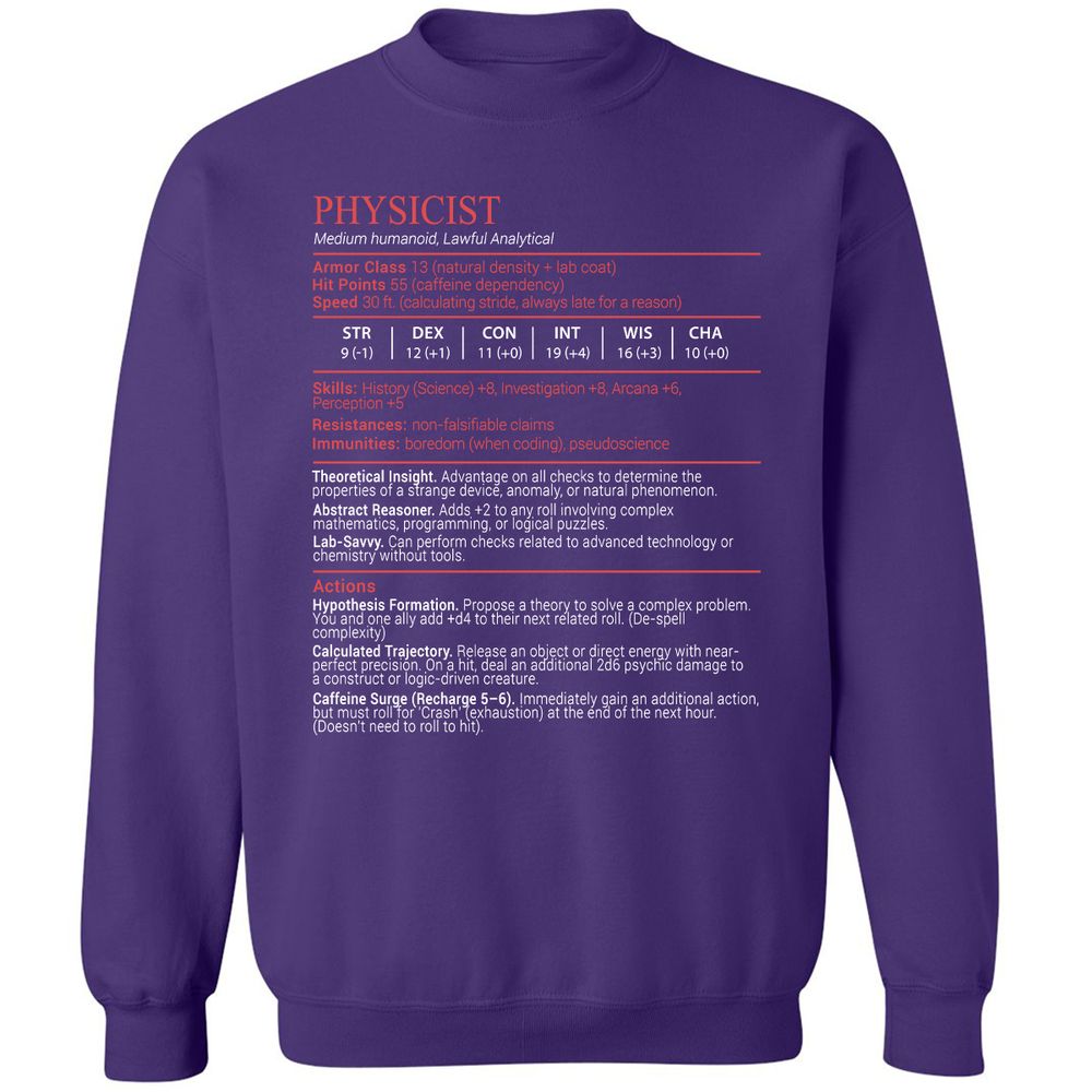 Physicist Stats Block - Purple - 11