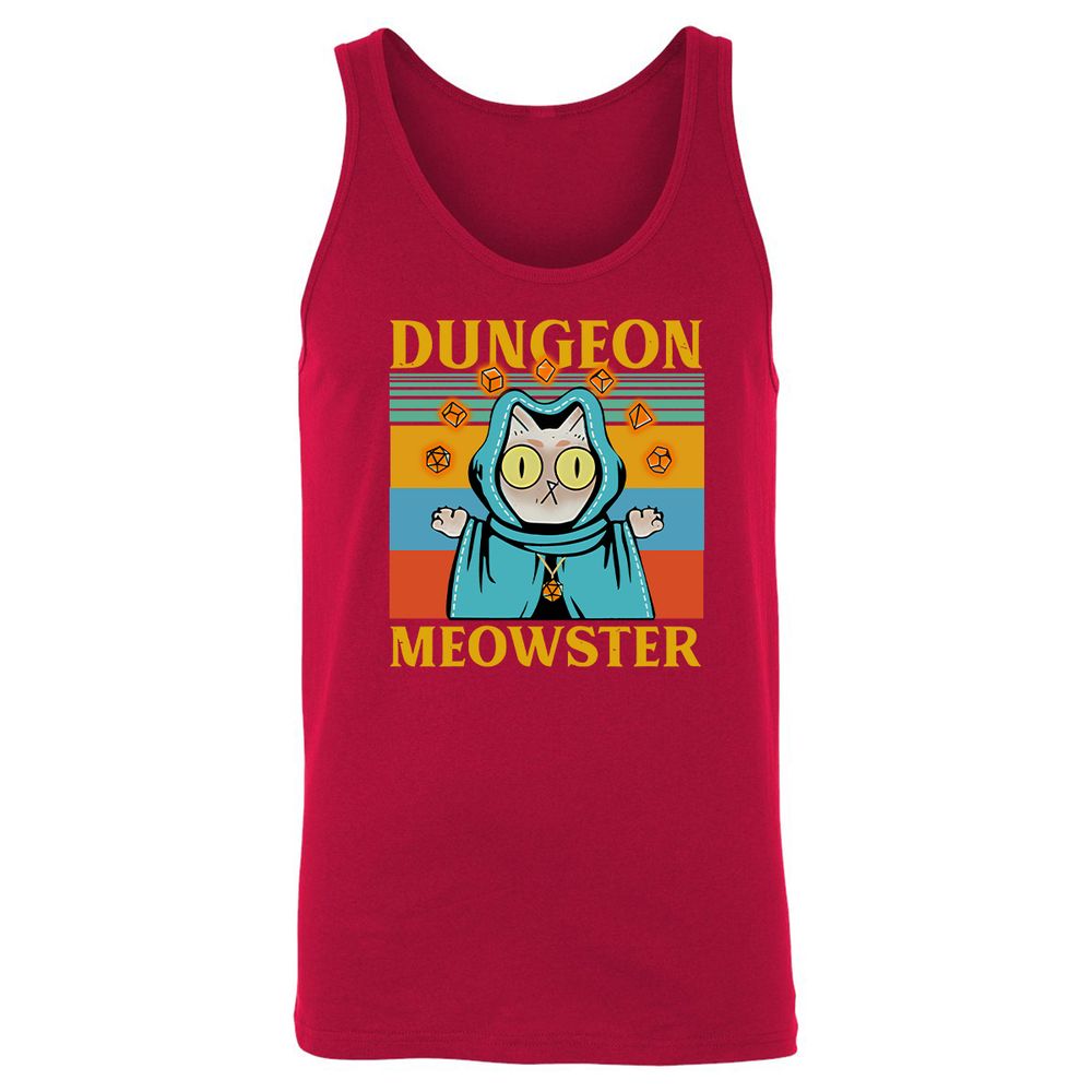 Dungeon Meowster Unisex Jersey Tank - Red - 11
