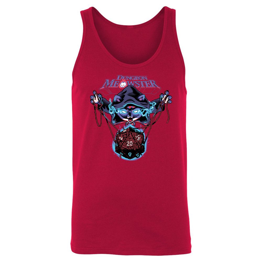 Dungeon Meowster Unisex Jersey Tank - Red - 11