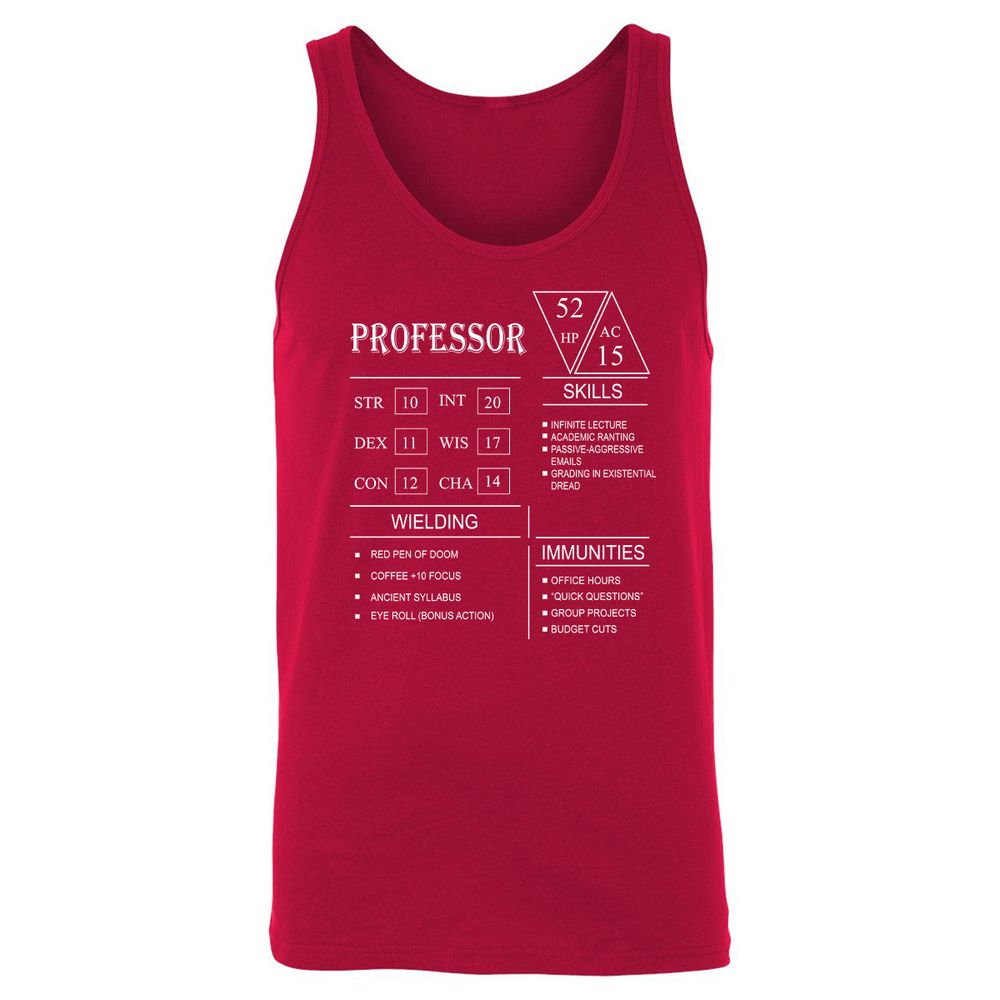 Professor New Unisex Jersey Tank - Red - 11