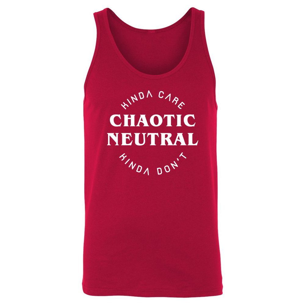 Chaotic Neutral Unisex Jersey Tank - Red - 11