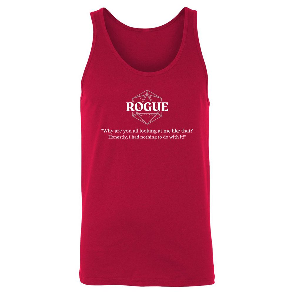 Rogue – Why Are You All Looking At Me Like That Unisex Jersey Tank - Red - 11