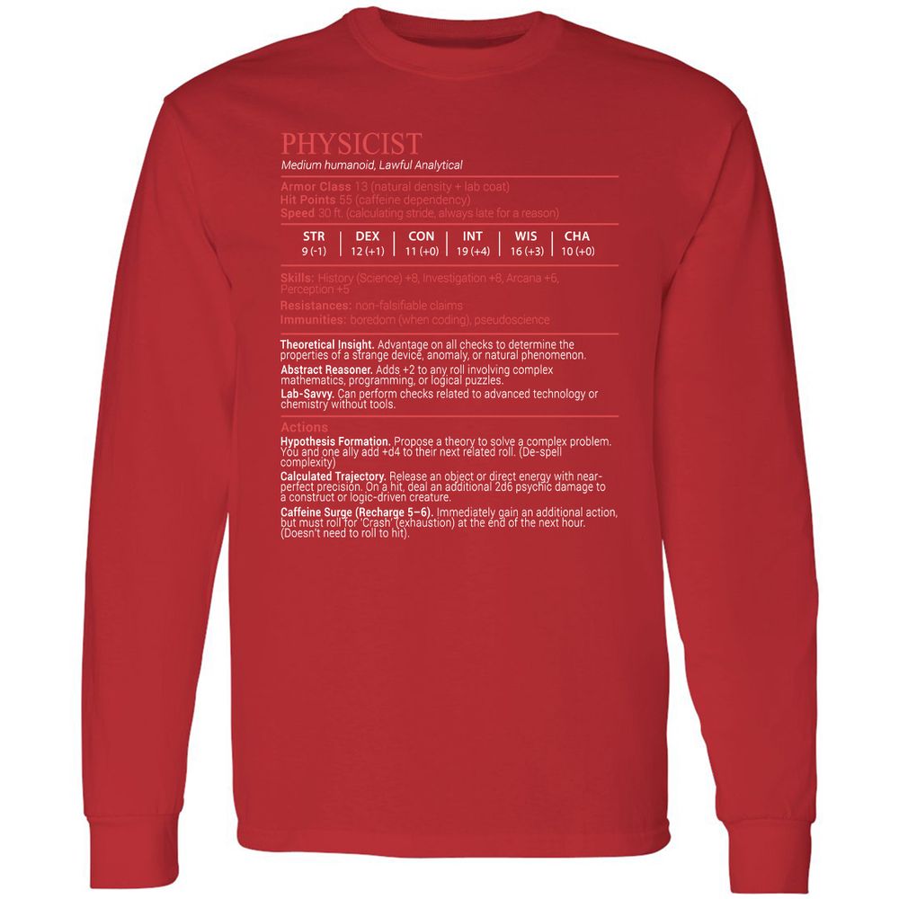 Physicist Stats Block - Red - 11