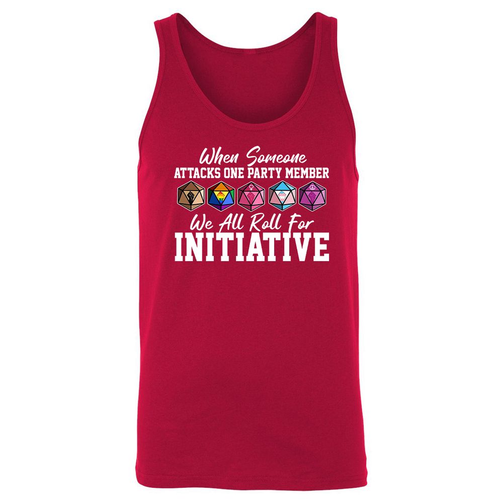 LGBT Roll For Initiative Unisex Jersey Tank - Red - 11