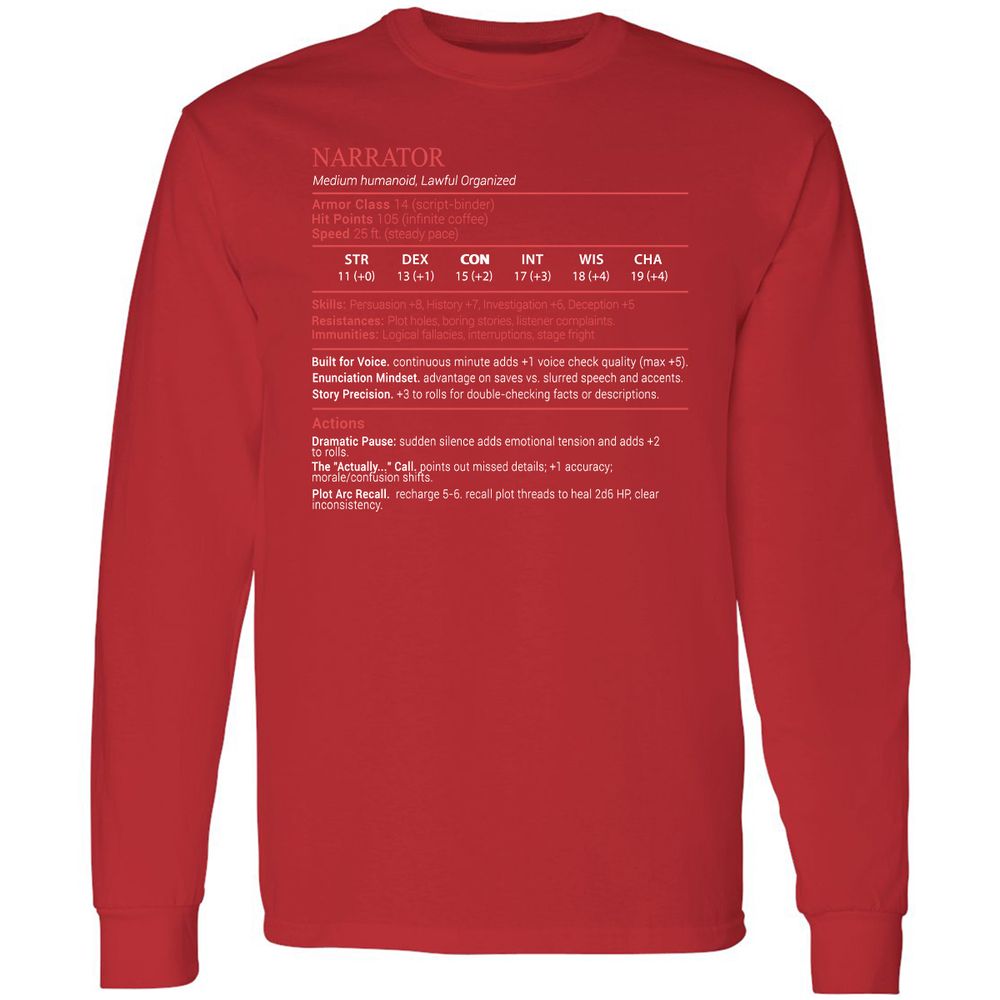 Narrator Stats Block - Red - 11