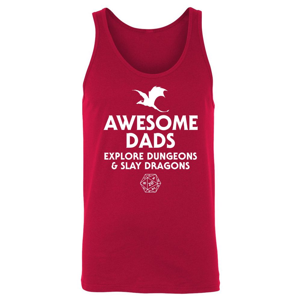 Awesome Dads Slay Dragons Unisex Jersey Tank - Red - 11