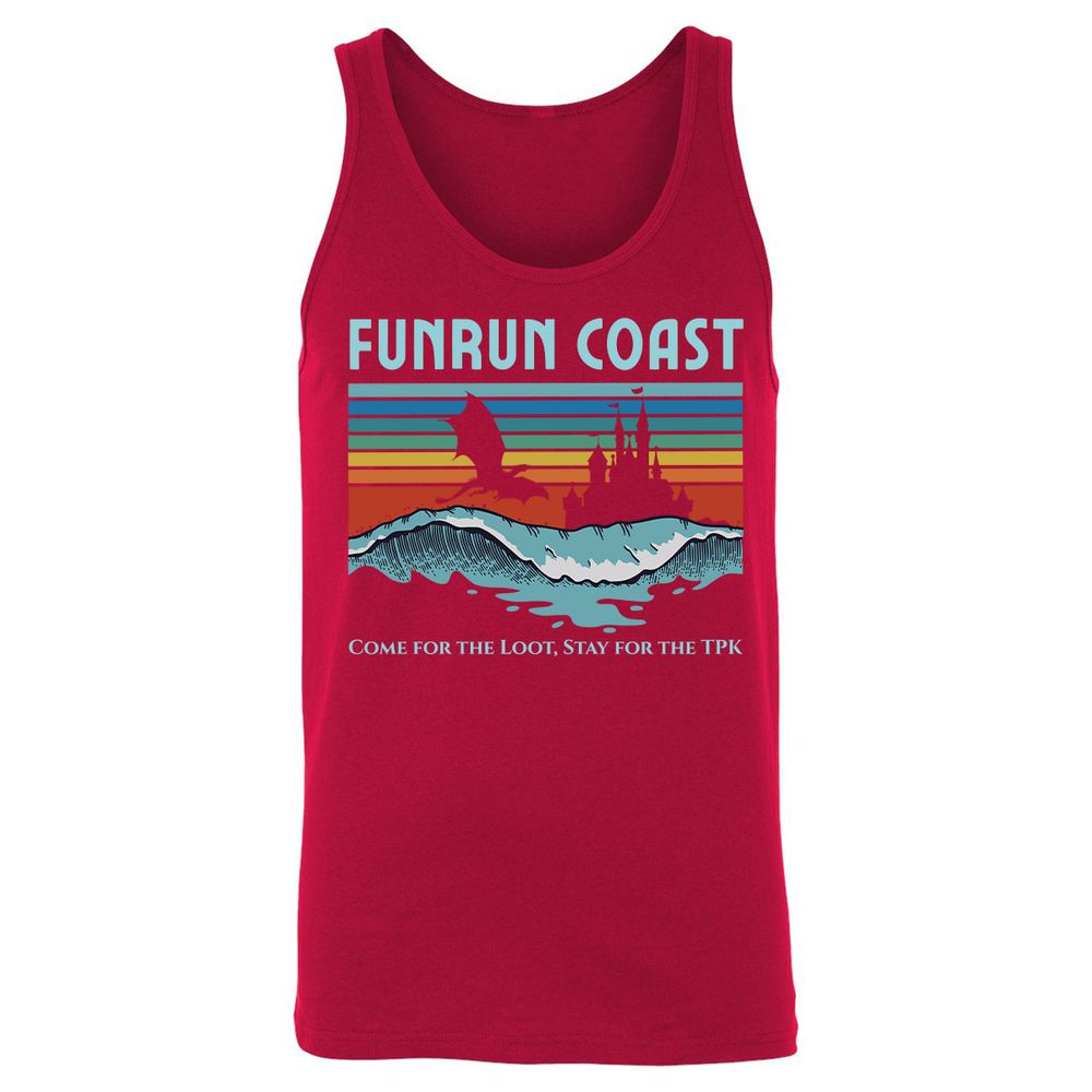 FUNRUN COAST Unisex Jersey Tank - Red - 11