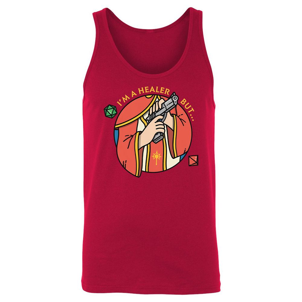 I'm A Healer But Unisex Jersey Tank - Red - 11