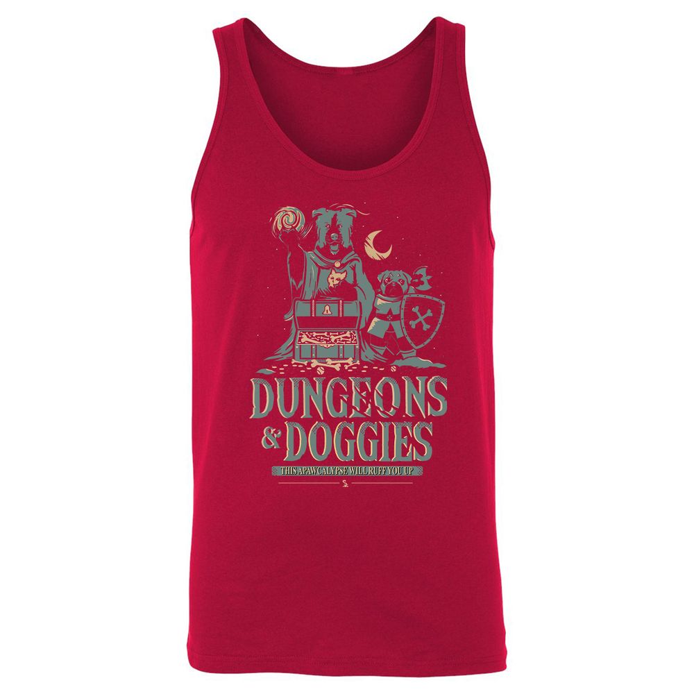 Dungeons & Doggies Unisex Jersey Tank - Red - 11