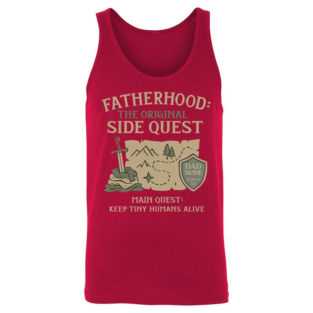 Fatherhood The Original Side Quest Unisex Jersey Tank - Red - 11
