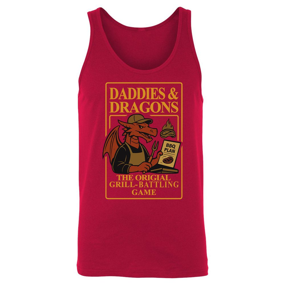 Daddies & Dragons Unisex Jersey Tank - Red - 11