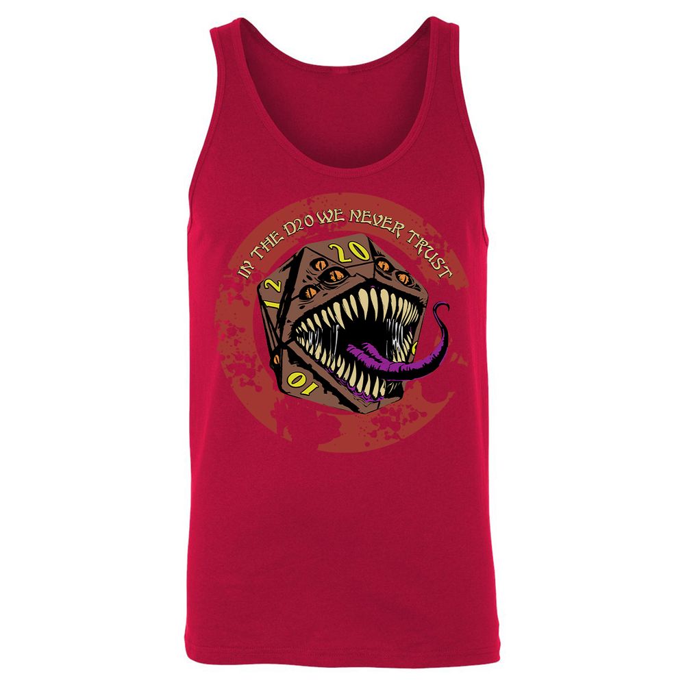 In The D20 We Never Trust Unisex Jersey Tank - Red - 11