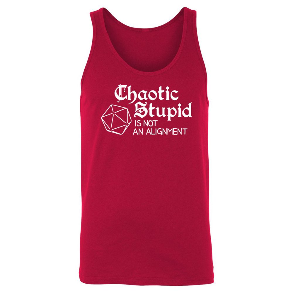 Chaotic Stupid Is Not An Alignment Unisex Jersey Tank - Red - 11