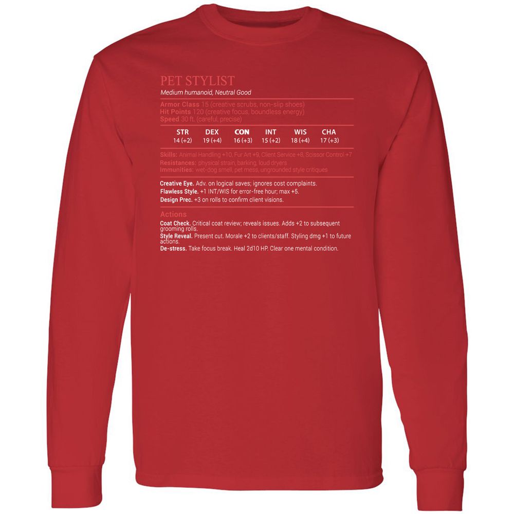 Pet Stylist Stats Block - Red - 11