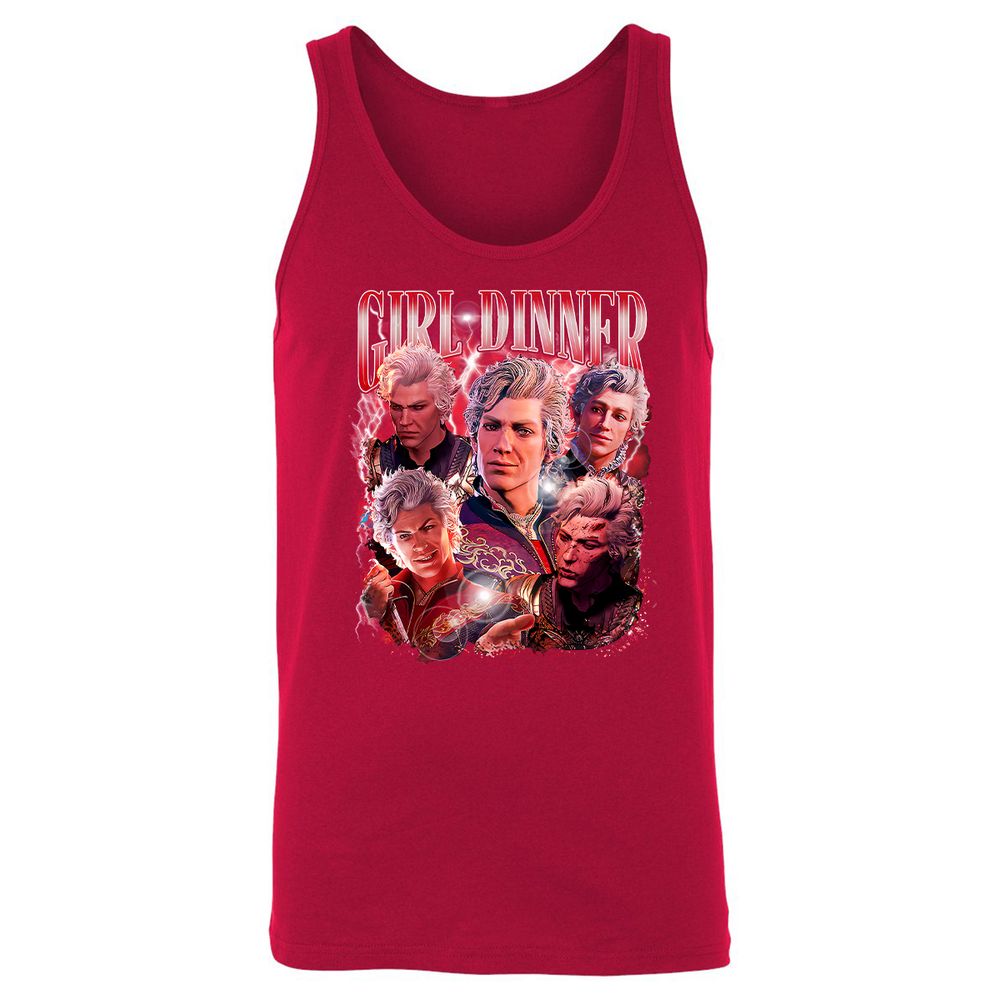Astarion Girl Dinner Unisex Jersey Tank - Red - 11