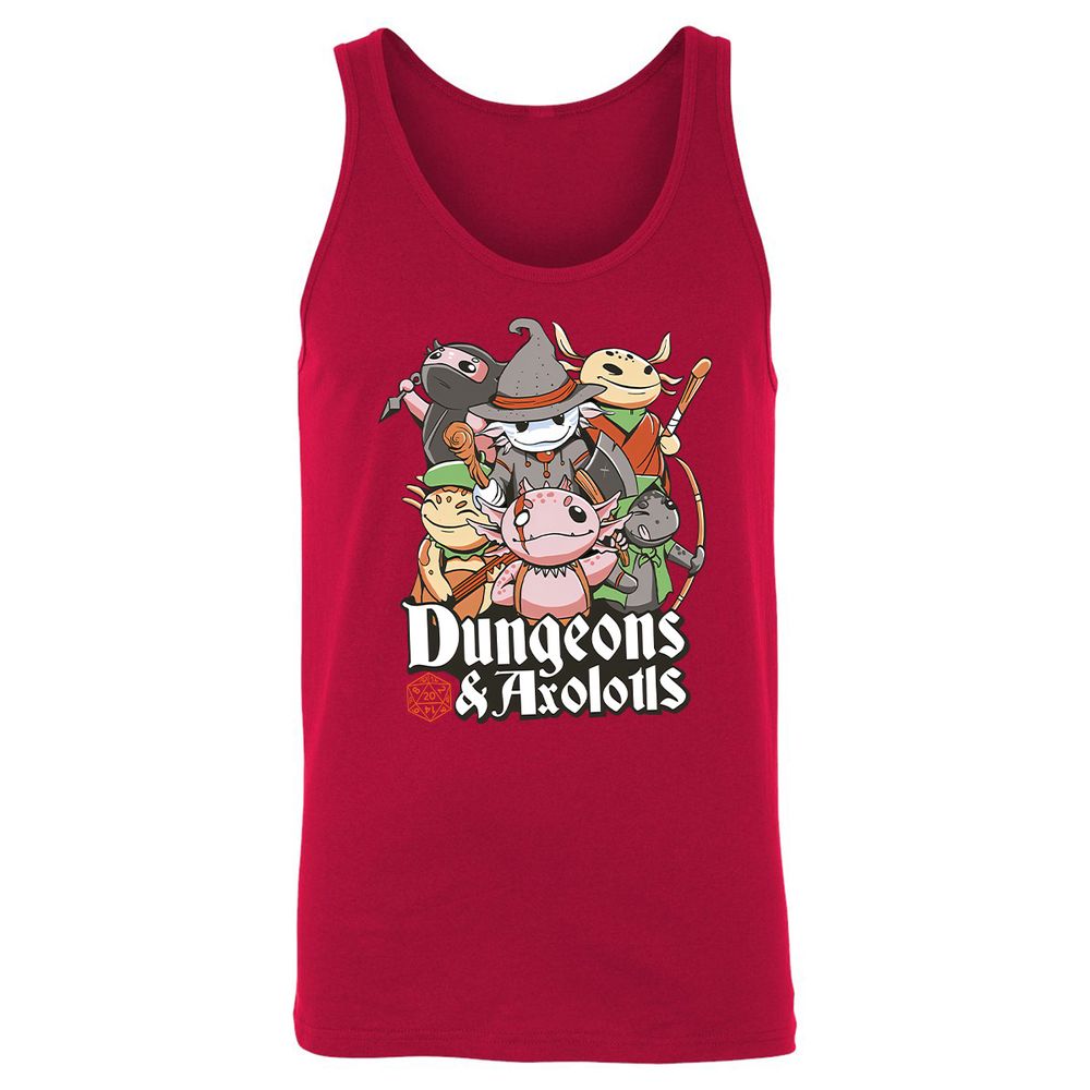 Dungeons And Axolotls Unisex Jersey Tank - Red - 11
