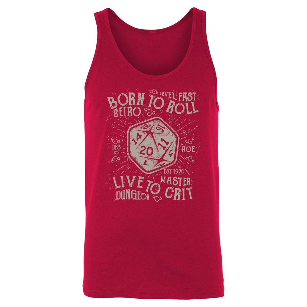 Born To Roll Live To Crit Unisex Jersey Tank - Red - 11