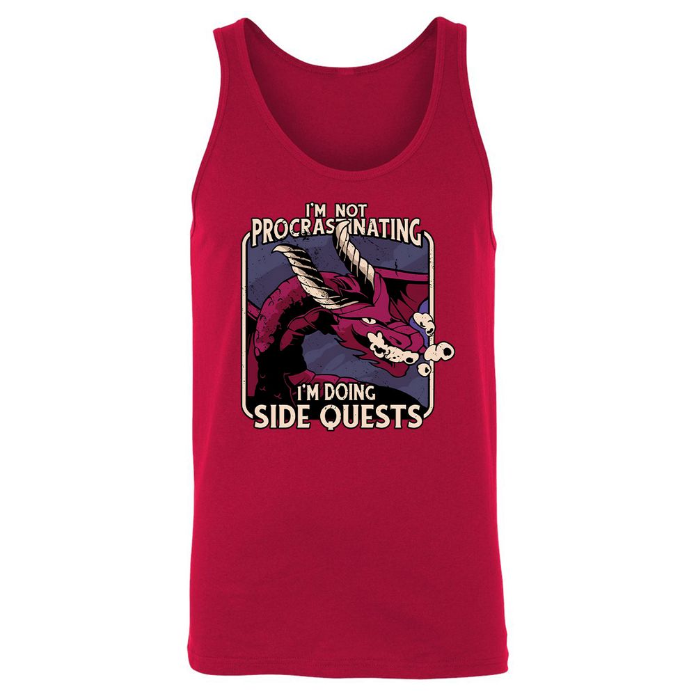 Doing Side Quests Unisex Jersey Tank - Red - 11