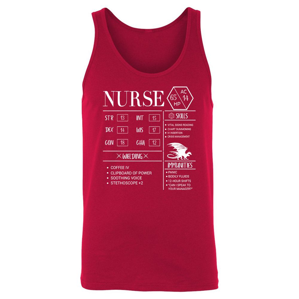 Nurse New Unisex Jersey Tank - Red - 11