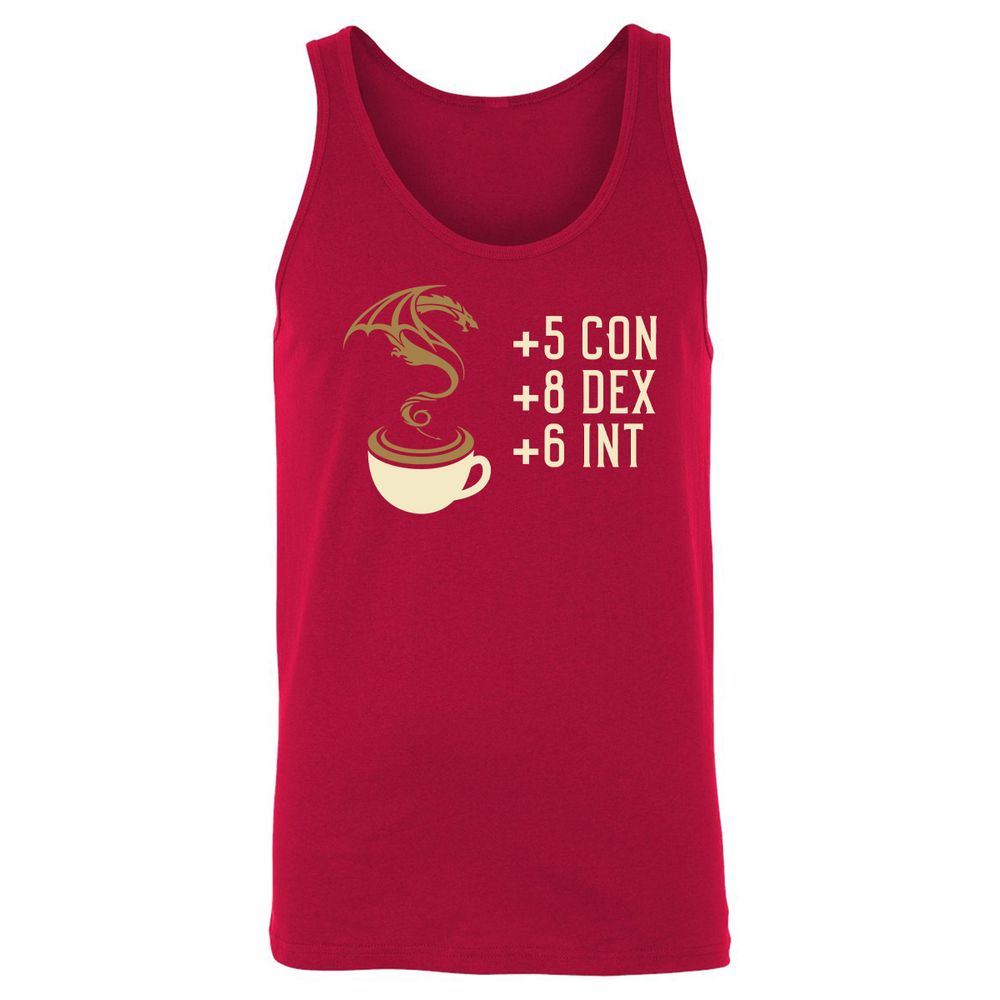 Coffee Dragon Unisex Jersey Tank - Red - 11
