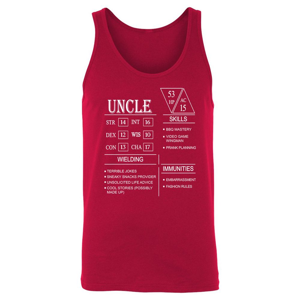 Uncle Stats Unisex Jersey Tank - Red - 11