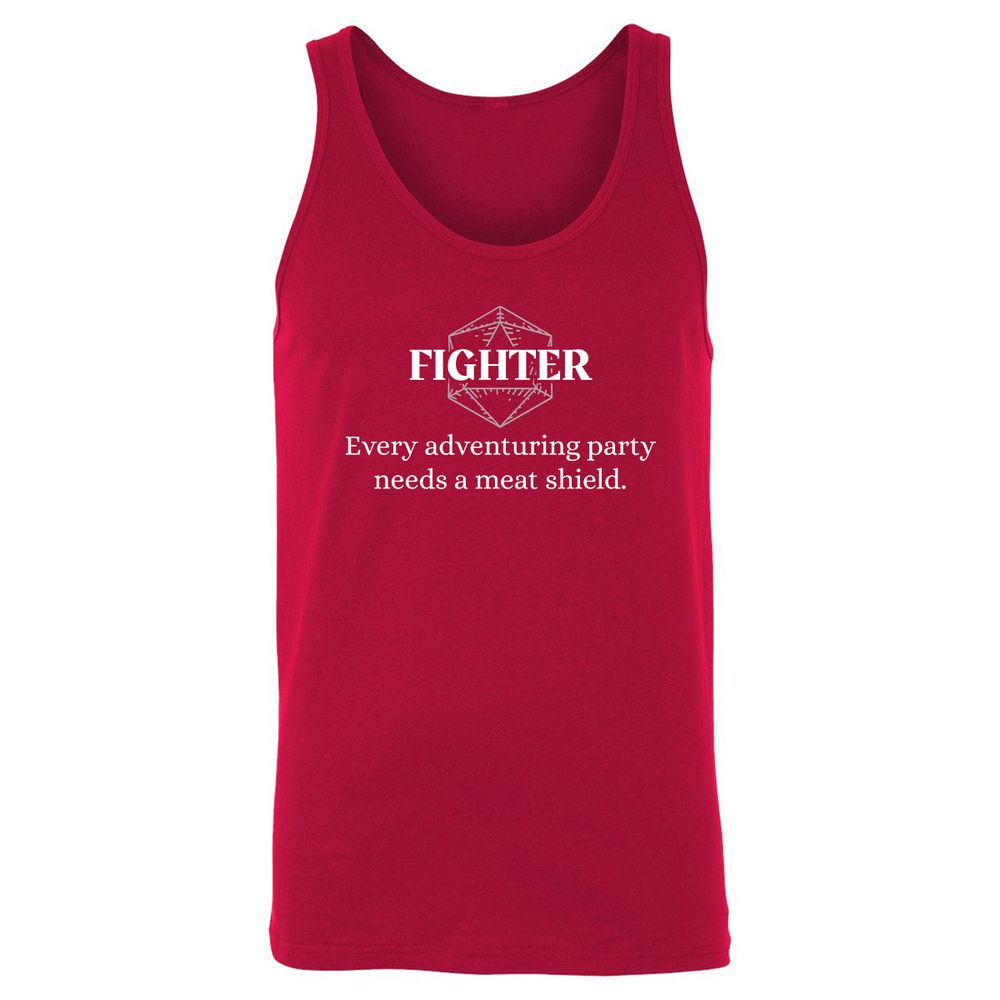 Fighter – Every Party Needs A Meat Shield Unisex Jersey Tank - Red - 11