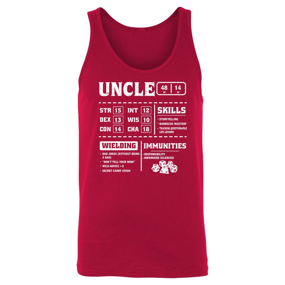 Uncle Stats Unisex Jersey Tank - Red - 11